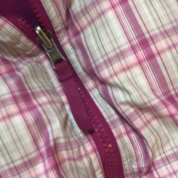 North Face Reversible Purple Plaid Puffer Ski Coat Winter Jacket - Picture 3 of 7